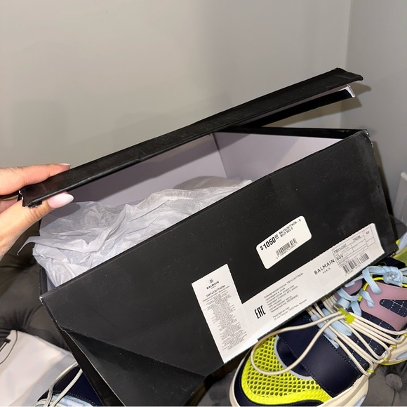 Size 42 Balmain B-bold Panelled Chunky Sneakers - Picture 14 of 15